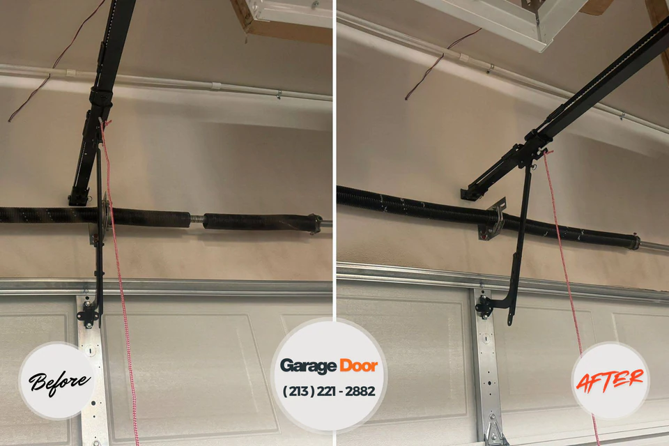 Before and after: garage door repair Warren Park, IN